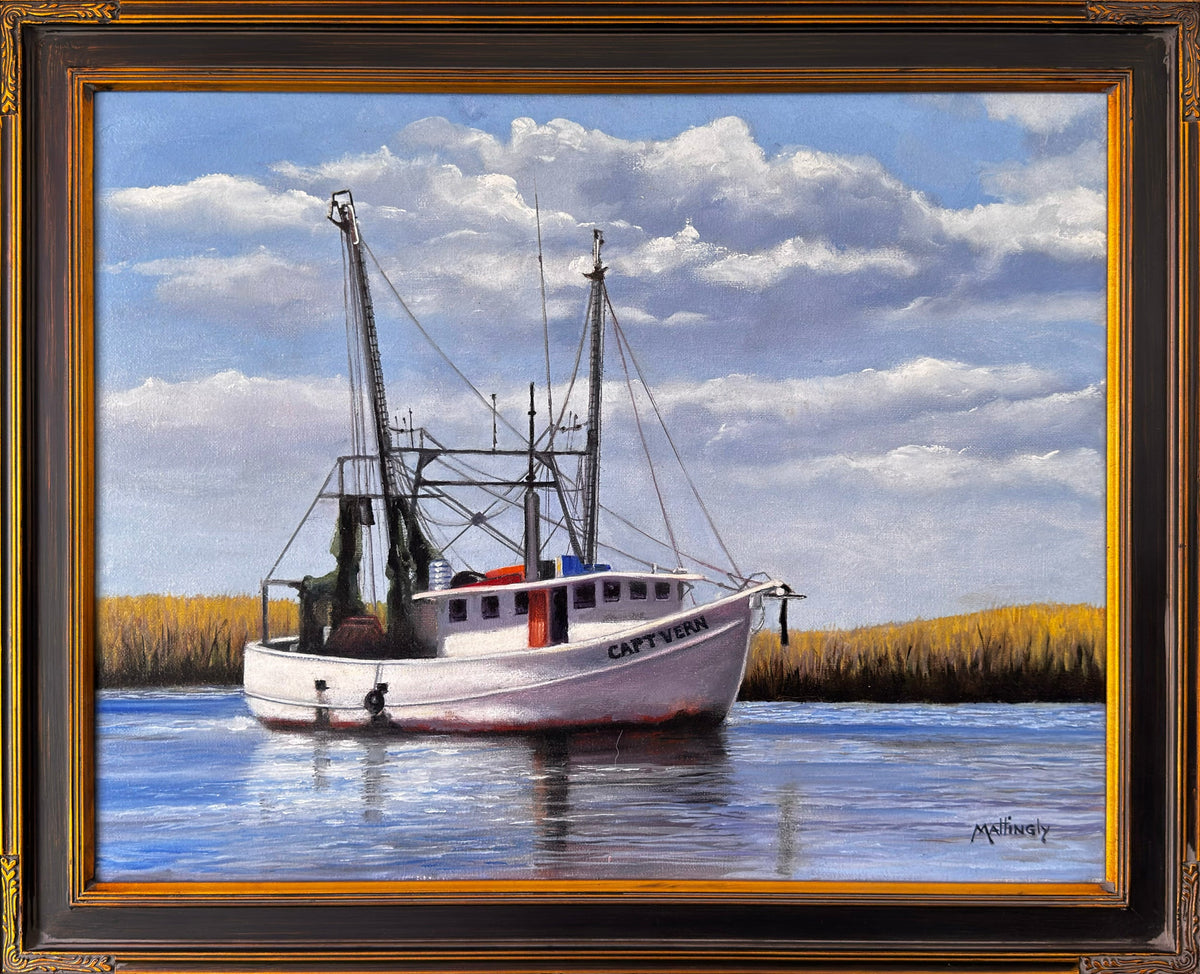 Capt. Vern, original framed oil painting by George Mattingly