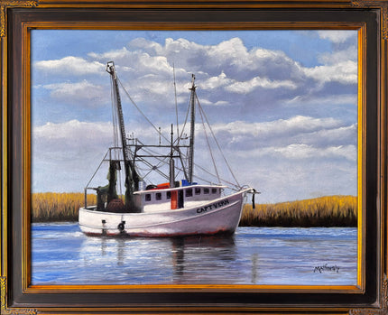 Capt. Vern, original framed oil painting by George Mattingly