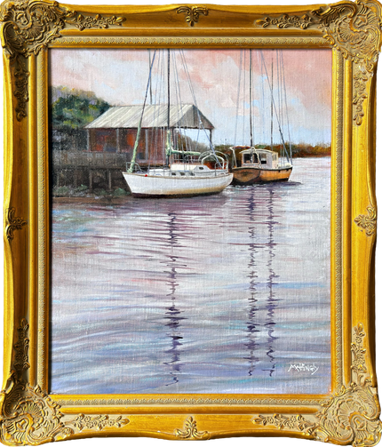 Castro Point, FL, original framed oil painting by George Mattingly