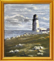 Coast of Maine, original framed oil painting by George Mattingly