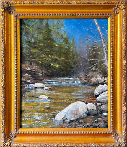 East Branch Salmon Brook, original framed oil painting by George Mattingly