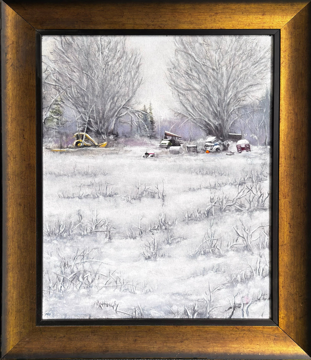 Quarry Road, original framed oil painting by George Mattingly