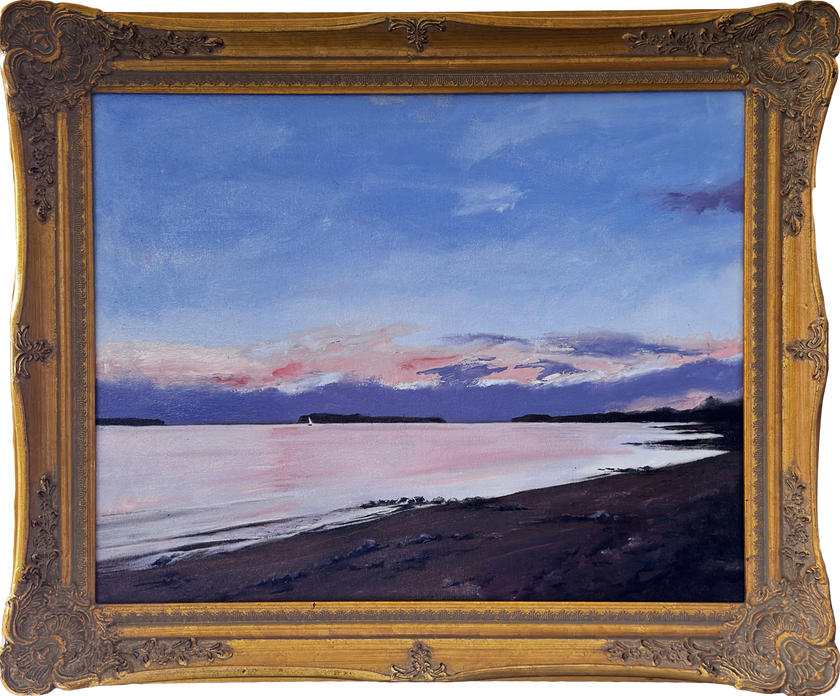 Solo Sail, original framed oil painting by George Mattingly