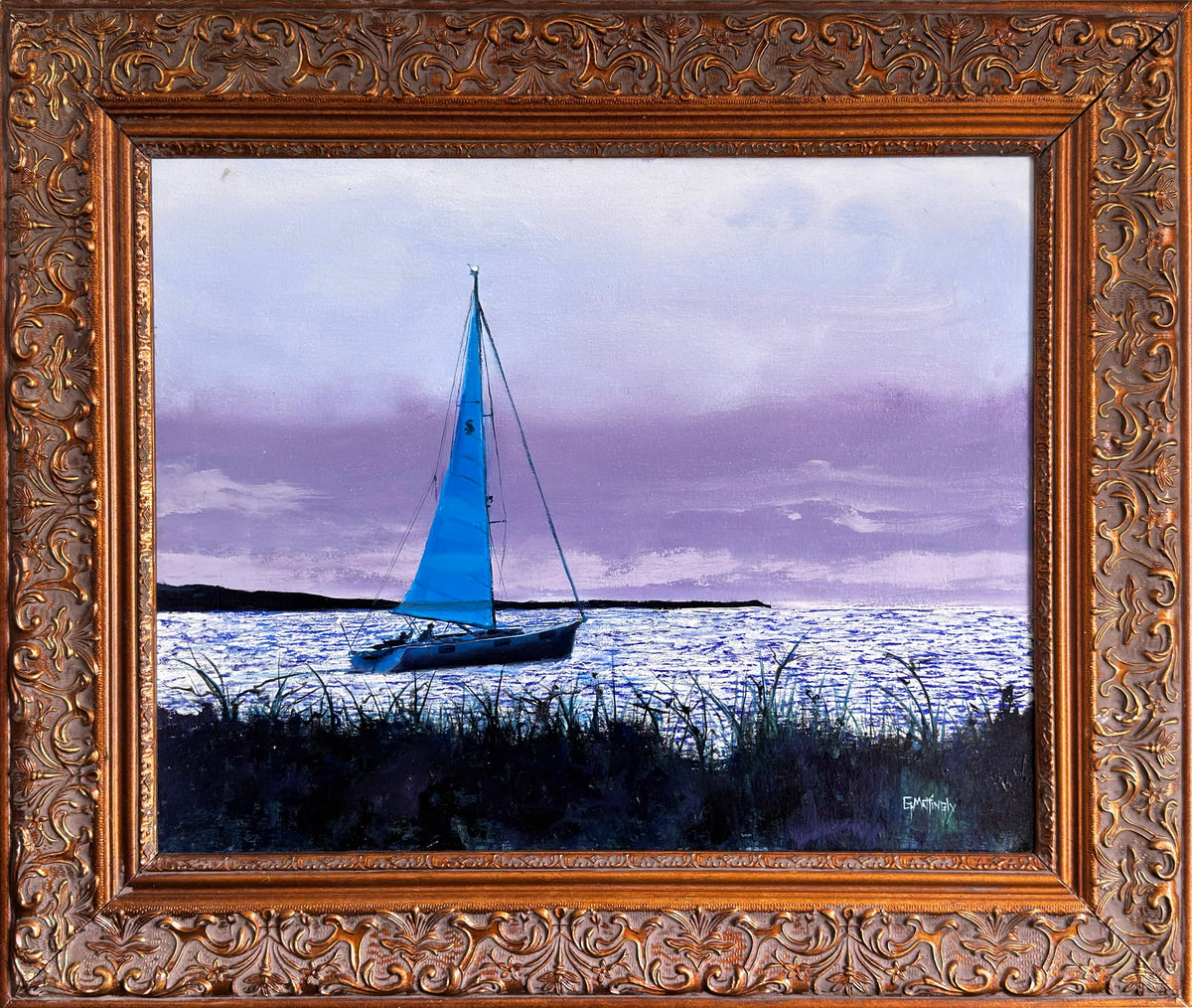 Vineyard Sail, original framed oil painting by George Mattingly