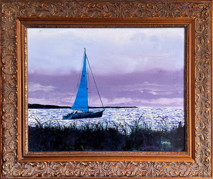 Vineyard Sail, original framed oil painting by George Mattingly