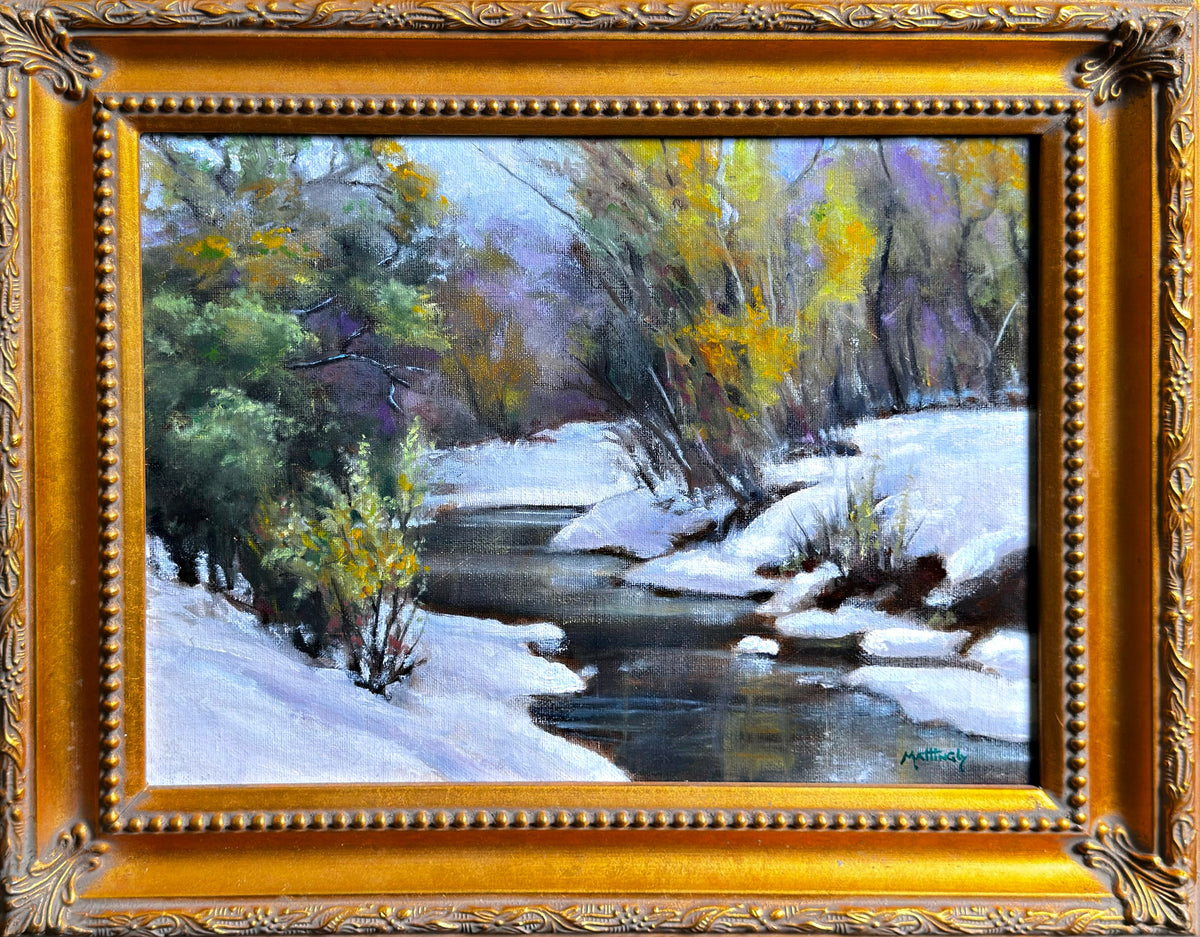 Woodland Stream (After Aspevig), original framed oil painting by George Mattingly